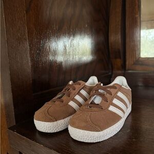 Adidas Kids Brown and White Gazelle Sneakers